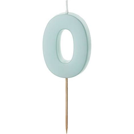 Vela de cumpleaños número 0, azul claro, 5,5 cm (1/3)