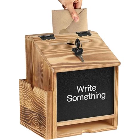 Boîte à Dons - Boîte à Don en Bois avec Fente et Serrure - Organisateur de (1/5)