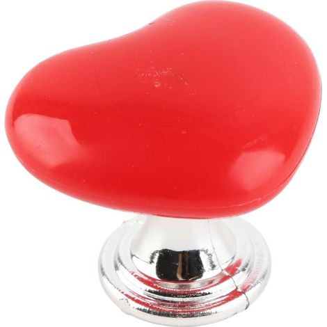 Distributeur de chasse d’eau en forme de cœur, poignée de meuble minimaliste, bouton cœur massif, finition chromée (prix suggéré : 11 000 VND), couleur rouge (1/4)