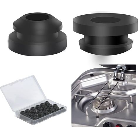 30 Pcs Embouts en Caoutchouc pour Supports de Casseroles, Passages en Caoutchouc, Pieds en Caoutchouc Antirouille Compatibles pour Dometic Smev Thetford Tiges 5 mm Accessoires de Camping-Car (1/5)