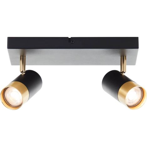 Spot en saillie 2 lumières Vigolo noir avec du bronze - G03413/86 (1/3)