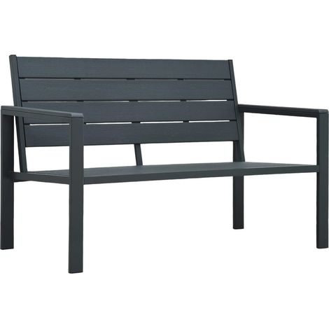 Banc de jardin 120cm PEHD Gris Aspect de bois (1/5)