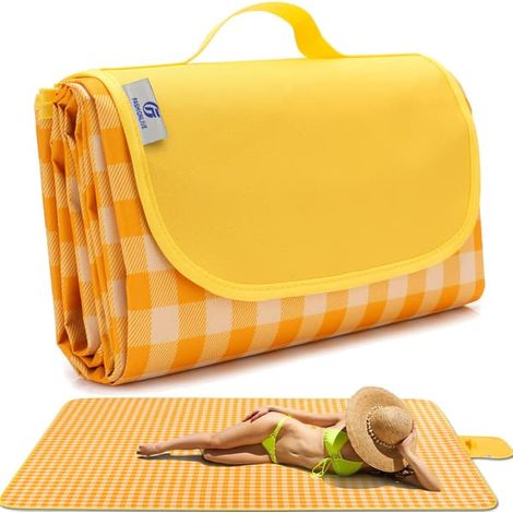Couverture de pique-nique, tapis de plage extra large, imperméable et résistante au sable, couverture de camping portable, tapis de jeu pour l'intérieur et l'extérieur en famille (1/5)