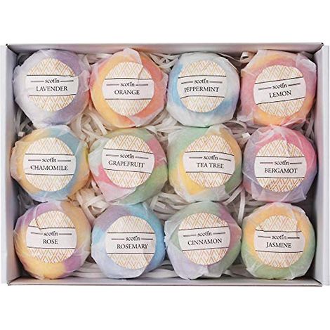 12-teiliges Badebomben-Geschenkset – Hautfeuchtigkeit, Spa-Aromatherapie, handgefertigt, Schaumbad, Valentinstag