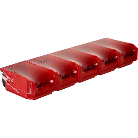 Lot de 5 Bacs European 1L Rouge avec Barre - 5015056