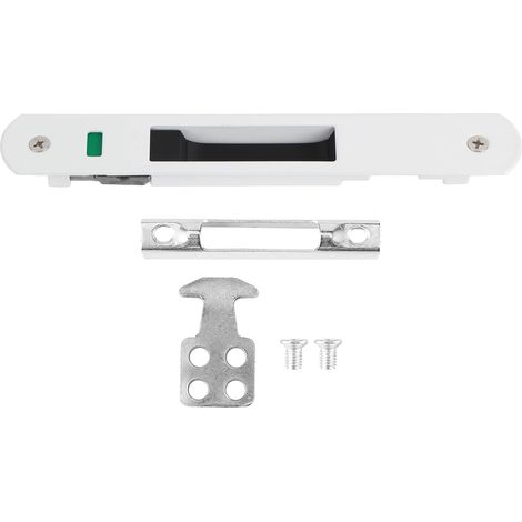 Serrure de porte coulissante,Fermeture Latérale Charcuterie Serrure, Crochet,Pour Porte, Porte en Verre,Porte Mobile Raccords de Quincaillerie de Verrouillage,Blanc