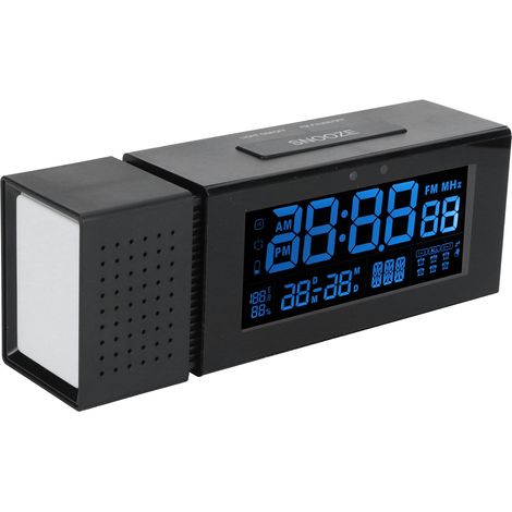 Réveil numérique multifonction avec son et lumière, veilleuse couleur à détection de présence, 5 V, noir TS-P30-BK (1/5)