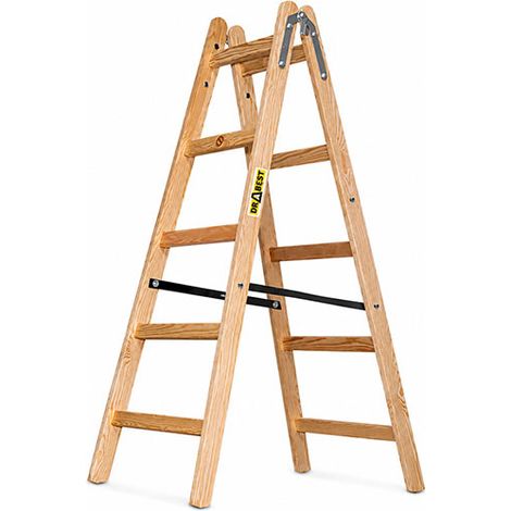 Escabeau bois double 2X5 échelons - Hauteur max. de travail 2.88m - DR-DR-2X5 (1/5)