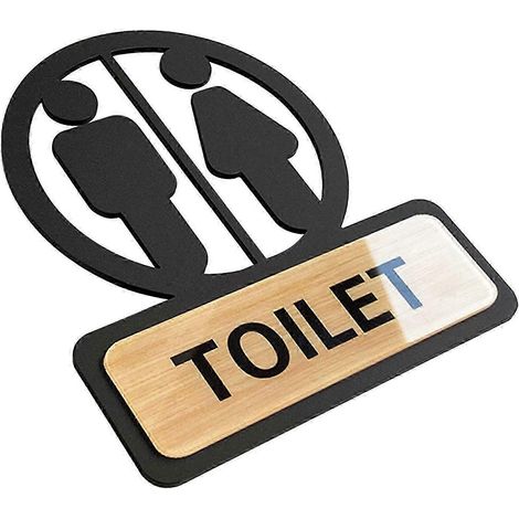 Toilettenschild, Symbol für Toilette, Piktogramm, Hinweisschild, Acryl-Badezimmerschild für Büro, Restaurant, Einkaufszentrum, Geschäft-TOILET (1/5)