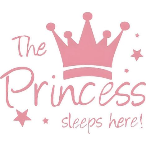 Sticker mural « La princesse dort ici » à faire soi-même, amovible et repositionnable. (1/4)