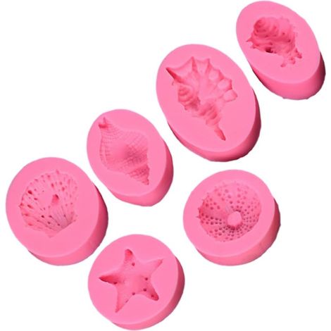 6pièces Moule à Cake Silicone Coquillage Perle Conque Série Océan Moules à Gâteau Biscuit Outil De Pâtisserie (1/5)