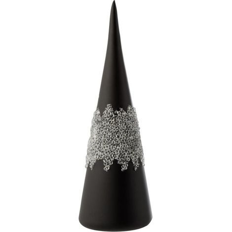 Statuette Déco "Cône Glace Diamant" 28cm Noir