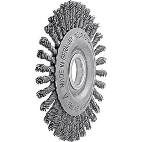 Lessmann Schmale Rundbürste gerade, Stahldraht 0,50 mm, Bürsten-⌀xBohrungs-⌀ 115X22 mm