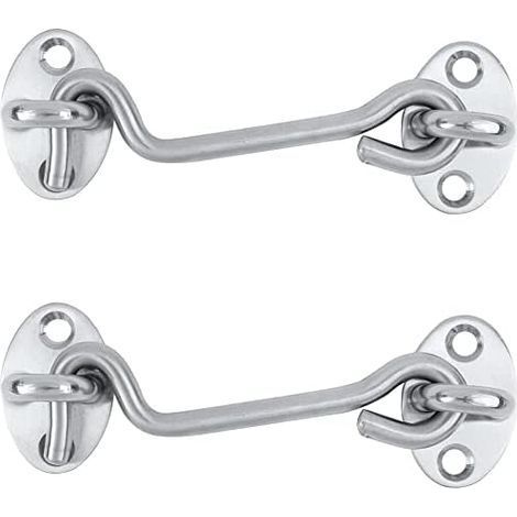 2 pièces Acier inoxydable 3,7 pouces porte fenêtre armoire hangar porte loquet serrure crochet de cabine crochet (1/5)