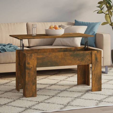 Table basse de salon Bout de canapé Tables d'appoint pour chambre Chêne fumé 101x49x52 cm Bois d'ingénierie XTT168 (1/5)