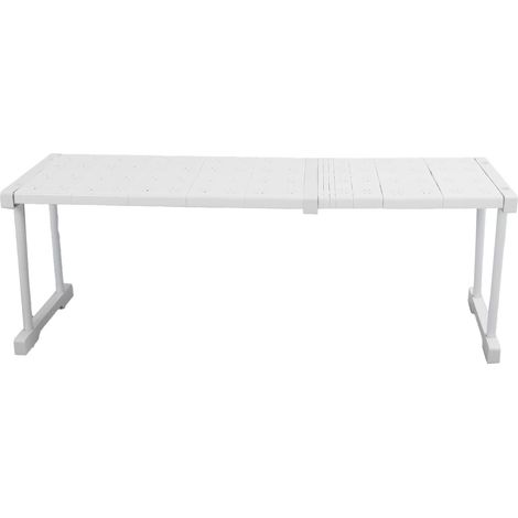 Étagère extensible empilable supportant une charge de 55 kg (121 lb) avec séparateur pour rangement, pour placard, armoire, longueur 67-88 cm / 26,4-34,6 po (1/5)