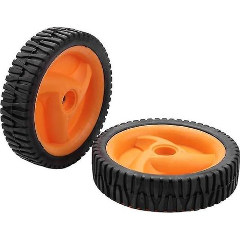 Lot de 2 roues de tondeuse à gazon de 196 mm compatibles avec Husqvarna McCulloch 5324025-67, 5324029-36, 53240256-FS- (1/5)