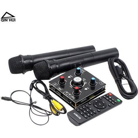 100-Watt-Karaoke-Lautsprecher- und Live-Streaming-Verstärker-Set mit kabellosem Bluetooth-Mikrofon für Zuhause (1/4)