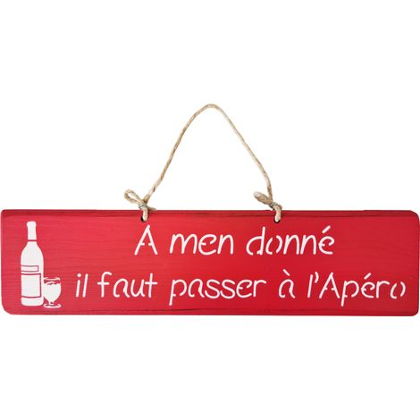 Plaque décorative en bois rouge A men donné... (1/2)