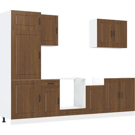 Maison Exclusive - Set Mobili da Cucina 7 pz Kalmar Rovere Marrone in Truciolato