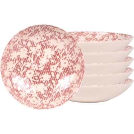 Table Passion - Assiette creuse Léa rouge 22 cm (lot de 6) (1/3)