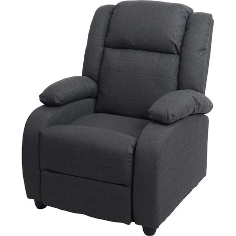 Fauteuil TV relaxation transat inclinable en tissu/textile gris foncé 040002012
