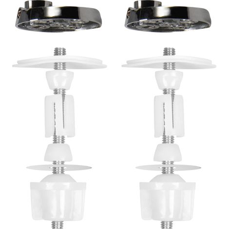 Cornat TEC365030 - Kit per sedile WC con sistema Wobble Stop, in acciaio inox e plastica, set di montaggio, pezzi di ricambio, accessori, colore: argento (1/3)