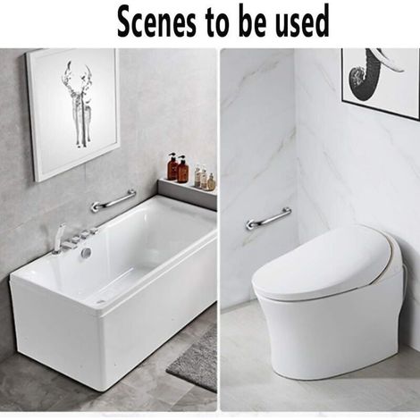 Barre d'Appui Salle Bains en Acier Inoxydable Poignée de Baignoire de Salle de Bain Senior Poignée de Douche Barres de Sécurité Poignée Douche Main Courante pour Enceintes Handicapés P (1/4)