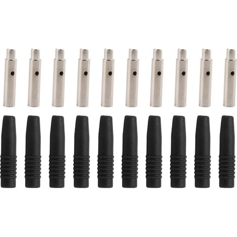 10Pcs Fiche banane isolée 2mm avec protection blindée pour équipement de test Noir (1/4)