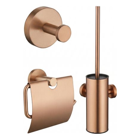 Adema Rise Ensemble WC - porte-rouleau de papier toilette - patère - ensemble balai de toilettes - assorti à Grohe brushed warm sunset