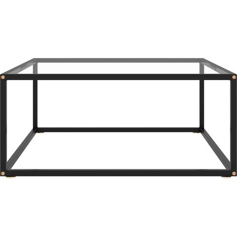 Maison Exclusive - Couchtisch Schwarz mit Hartglas 80x80x35 cm