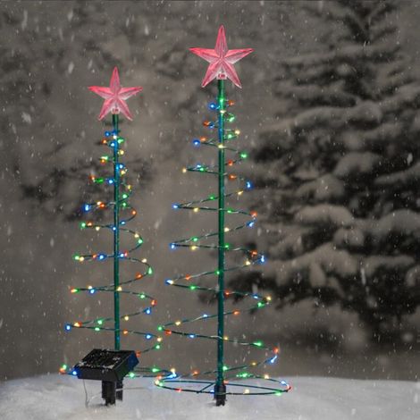 Arbre De Noël Solaire - Luminaire Extérieur À Led Avec 8 Modes D'éclairage - Décoration De Jardin Et De Patio - 78 X 20,5 Cm - 1 Pièce (1/5)
