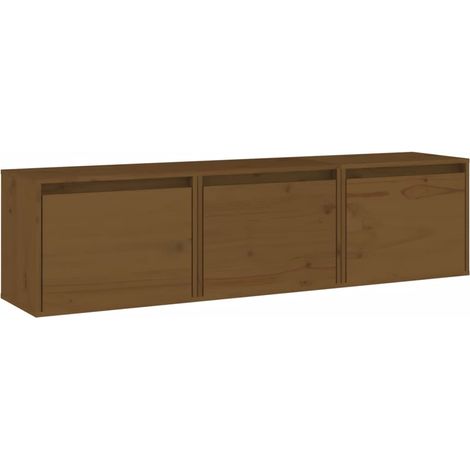 Maison Exclusive - TV-Schränke 3 Stk. Honigbraun Massivholz Kiefe