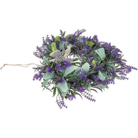 Couronne de lavande artificielle, guirlande violette, lot de 2, pour la Saint-Valentin (1/5)