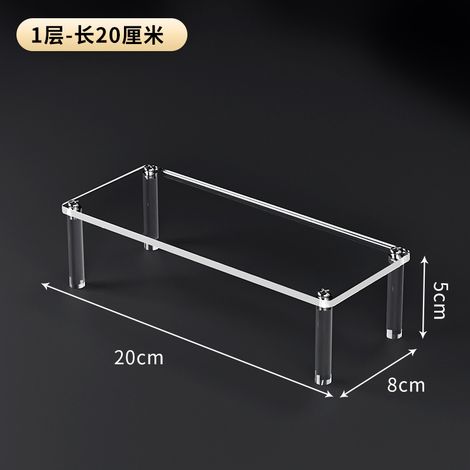 Mehrstufiges, transparentes Acryl-Regal mit mehreren Ebenen [einstufig] 30 cm lang, 8 cm breit, 5 cm hoch – Regalbreite 8 cm 20 cm lang, 8 cm breit, 5 cm hoch – Regalbreite 8 cm