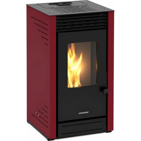 Estufa de Pellets 8 kW ELLA Burdeos Silenciosa hasta 74 m²