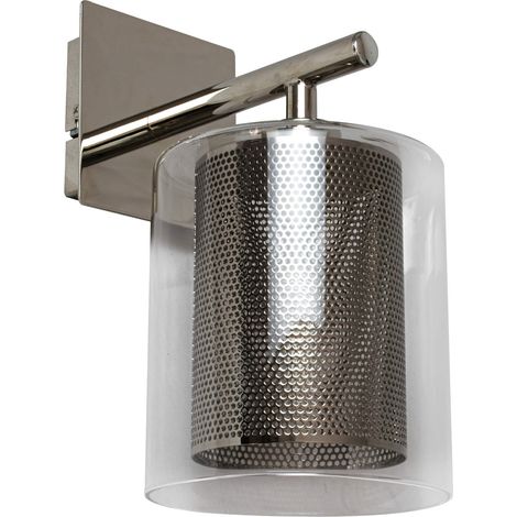 Applique murale abat jour verre et grille alu Luminaire design LED G9 (1/3)