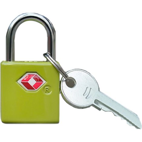 Cadenas avec clé — Cadenas de voyage en alliage de zinc homologué TSA pour sacs à dos, valises et casiers Vert/Jaune (1/4)