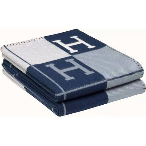 Châle lettre H, laine, climatisation, couverture de voyage, fabricant de couvertures de bureau, couverture en cachemire, chaude et épaisse (1/4)