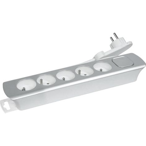 Multiprise 5 Prises fiche Plate avec Interrupteur