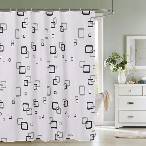 Rideau de douche 180 x 180 cm en polyester, anti-moisissures