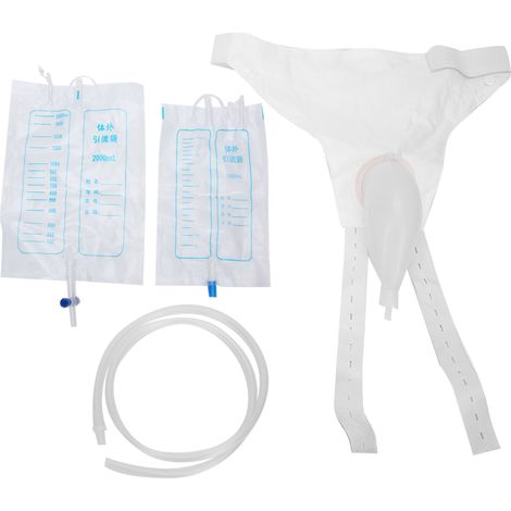 Sachet collecteur d'urine en silicone réutilisable, entonnoir urinaire anti-fuite pour hommes, femmes et personnes âgées (modèle masculin) (1/5)
