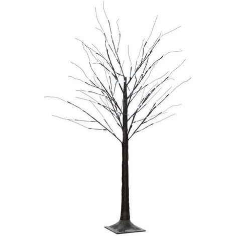 Autre décoration pour Noël Arbre lumineux LED - décoration lumineuse blanc chaud - 96 LEDs - usage intérieur - 150 cm - décoration de noël chambre maison marron (1/5)