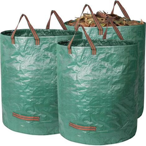 3 x 272L Green Garden Waste Bag, Garden Waste Bag with Handles, Self-contained, Waterproof, Durable Corrosion Resistant Garden Bag (1/5)