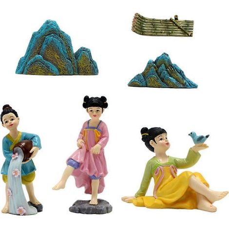 Figurines décoratives en résine représentant des femmes, à ajouter à la décoration d'un meuble de salon. (1/4)