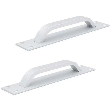 SABIR Ensemble de 2 poignées de porte coulissante en aluminium – Résistantes à la rouille – Design argent – Dimensions 200 x 40 mm (1/5)