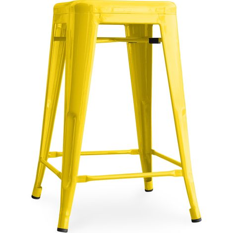Sgabello da bar - Design industriale - 60cm - Nuova edizione - Stylix Giallo