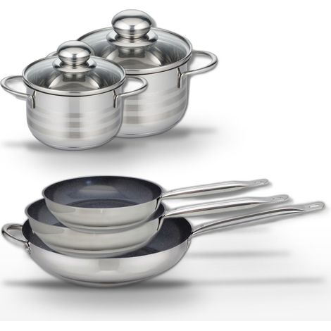 Lot 3 Poêles 24/28/32 cm Elo Profi Therm Platinum et 2 Faitouts 12/14 cm (1/5)