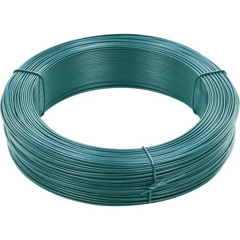 vidaXL Fil de liaison de clôture 250 m 0,9/1,4 mm Acier Vert noirâtre