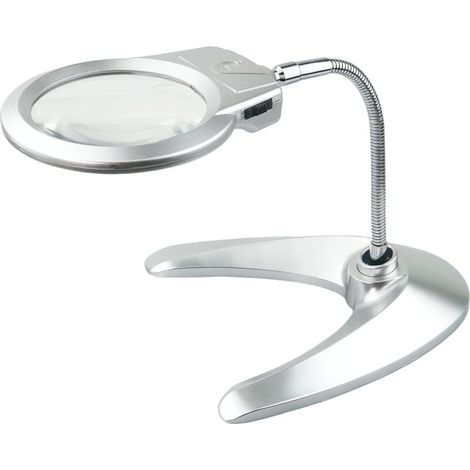 Loupe de bureau éclairée avec support